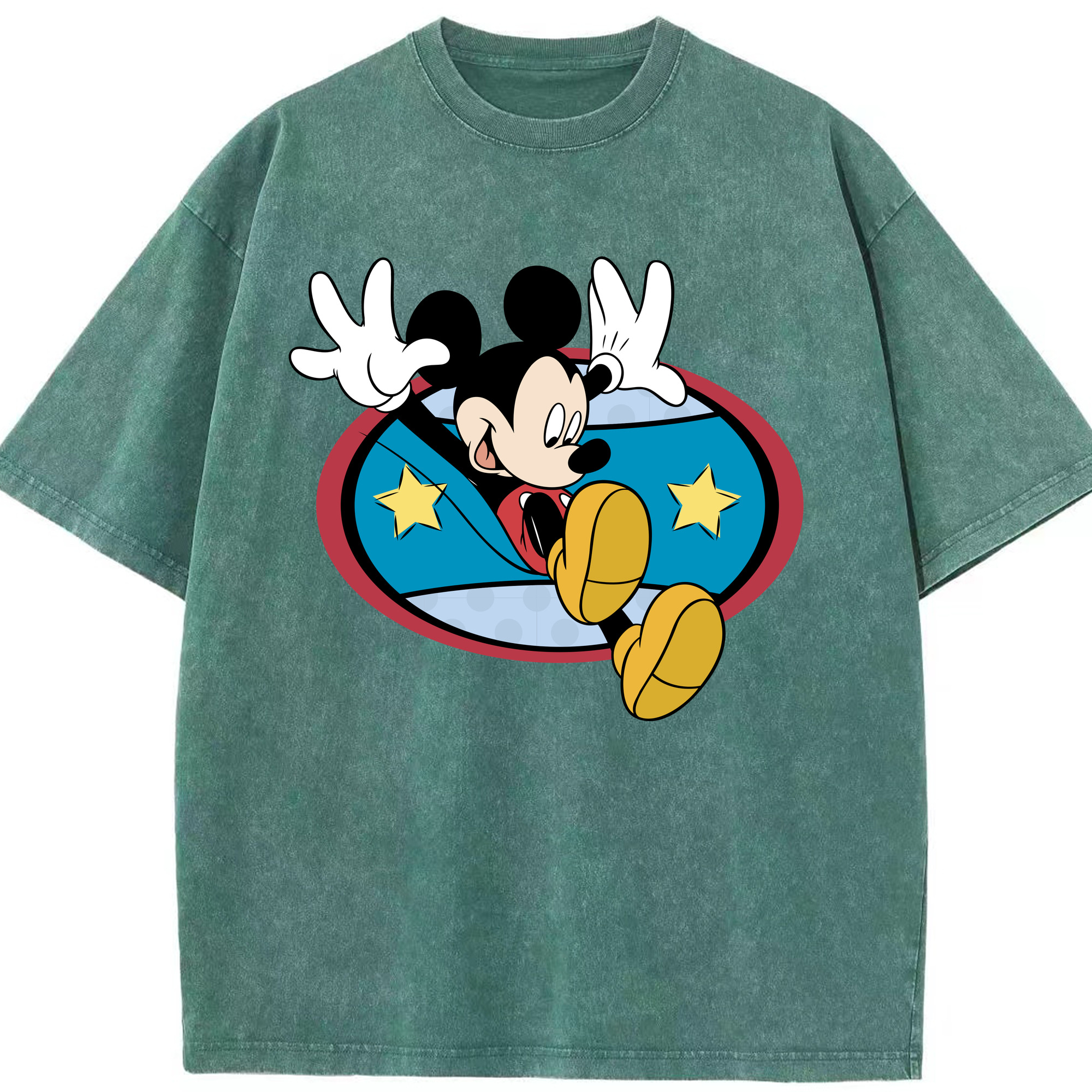 （画像用） ミッキーマウス Mickey Mouse 綿100% ヴィンテージ風 半袖Tシャツ（フロントプリント）